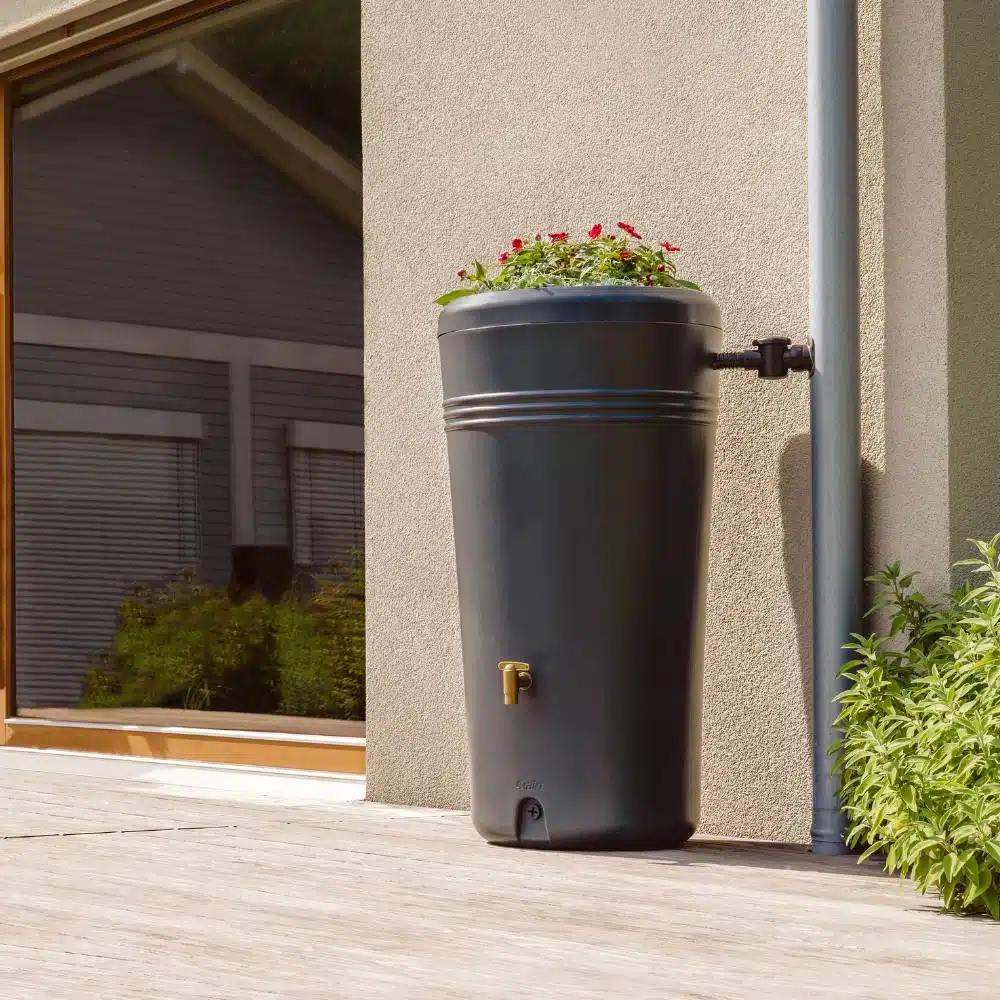 Azura 2In1 Rainwater Tank 230 Litres Graphite Grey Tap Included